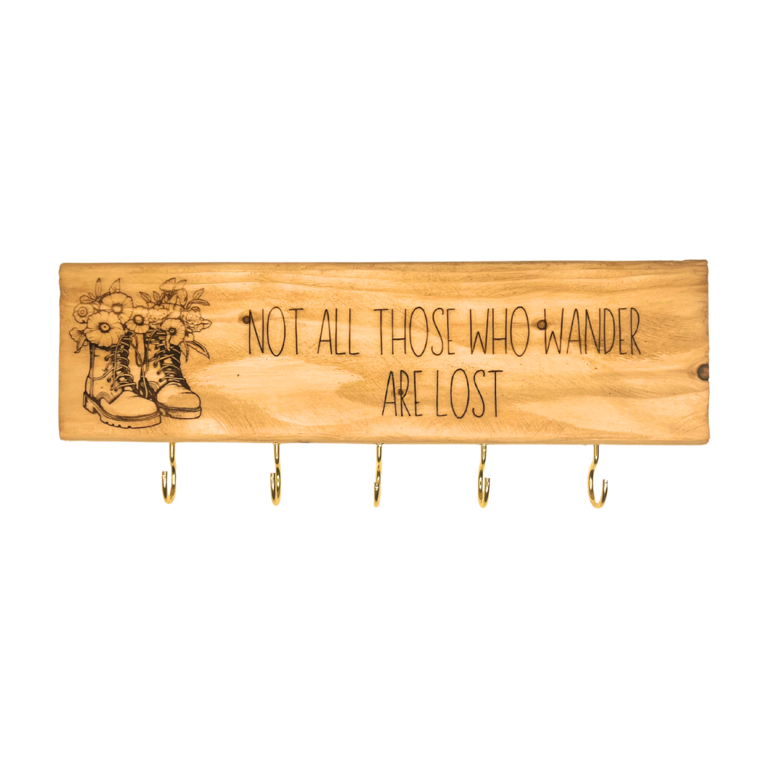 Not All Those Who Wander Are Lost Key Rack - Stained
