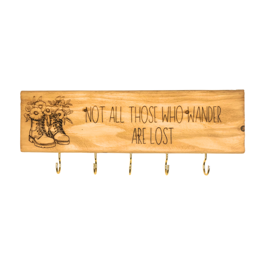 Not All Those Who Wander Are Lost Key Rack - Stained